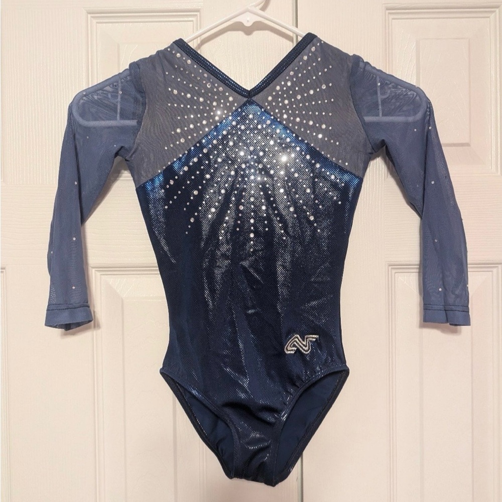 gymnastics leotard alpha factor competition navy blue cm child medium CME